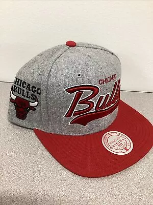 Chicago Bulls Mitchell & Ness Wool Script Adjustable Snapback Hat New • $31.20