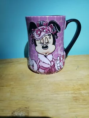 Disney Parks Minnie Mouse Mug “Mornings Aren't Pretty” Pink Black • $18