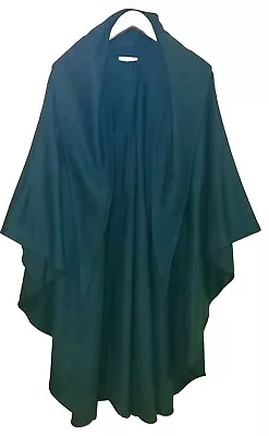 Vtg. Strada Women’s Turquoise Teal Wool Blend Cape Cloak Made In Italy Sz. 12 • $174.99