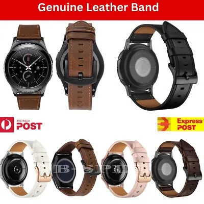 Genuine Leather Watch Band Strap For Samsung Galaxy Watch 6 5 4 3 40 42 44 46mm • $15.99