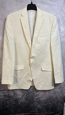 Michael Kors Linen Rayon Sport Coat Size 40L Men’s Cream Beige Two Button • $29.99