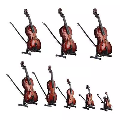 Wooden Miniature Violin Model Mini Musical Instrument Replica Model Handmade❀ • $6.53