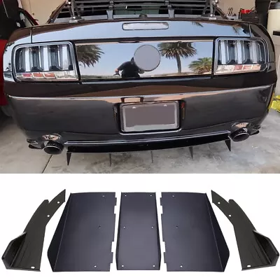 For Ford Mustang GT Rear Bumper Diffuser 4-Fin Lip Spoiler Splitter + Rear Spats • $99.19