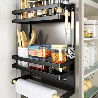 Magnetic Fridge Rack Kitchen Refrigerator Storage Seasoning Spice Rack Organiser • £14.95