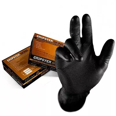 Grippaz Gloves Gripster Skins 50 Qty Box Nitrile Glove Heavy Duty PPE MECHANIC • £14.99