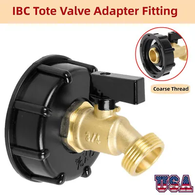 275-330 Gallon IBC Tote Water Tank Adapter 2  Coarse Thread Faucet Valve Fitting • $13.99