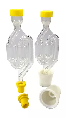 Italian Twin Bubble Airlock With Grommet And Universal Carboy Bung - 2 Pack • $17.09