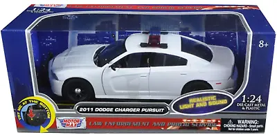 Motormax 1/24 LIGHTS & SOUNDS Blank White Dodge Charger Police Car 79532 • $22