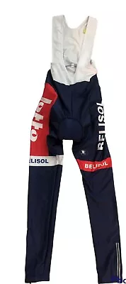 Lotto Belisol Bib Cycling Long Pants Lined Padded Vermarc Sz XL Blue Unisex Read • $56.99