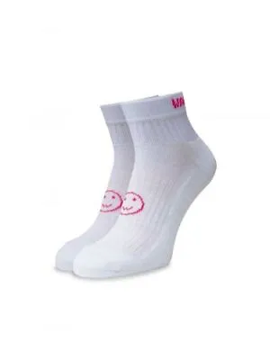 WackySox White With Pink Ankle Length Socks • £7.49