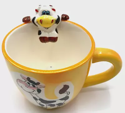 Mulberry Home Collection Cow Coffee Mug Tea Cup Table Decor Fun Party Orange • $9.74