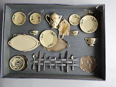 Vtg Little Miss Tootsietoy Breakfast Set Dishes Utensils 1937 • $125