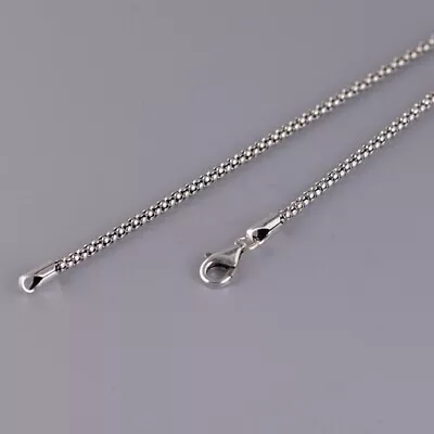 1.5/1.8/2.5mm Women's 925 Sterling Silver Retro Box Chain Real Silver Necklace • $16.55