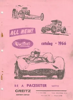 Creitz Racing Equipment 1966 Vintage Speed Equipment Catalog 19 Page PDF File • $8.46