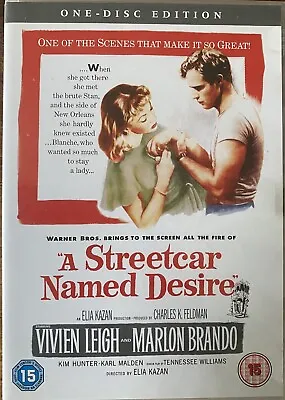 A Streetcar Named Desire DVD - Marlon Brando Vivienne Leigh Tennessee Williams • £3.99