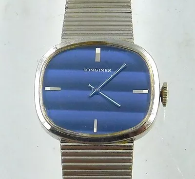 Longines Mens Watch 1960s 17j Great Blue Prism Dial Runs Great H734 • $175