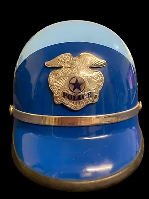 Vintage Bell Toptex Police Motorcycle Helmet 1960’s Light And Dark Blue • $300