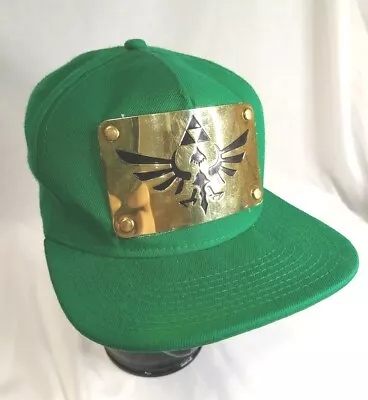 Vintage The Legend Of Zelda Snapback Skyward Sword Green Cap Hat Gold Plate • $8.45