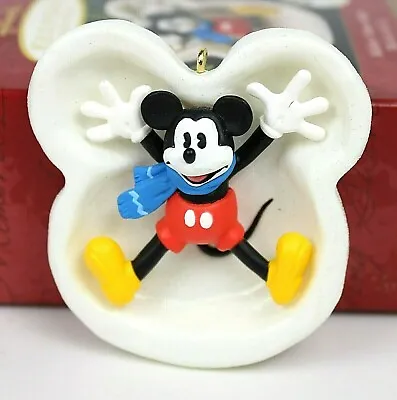 Hallmark Ornament Mickey Snow Angel Hidden Mickey Disney 2 Sided 1997 Vintage • $8.95