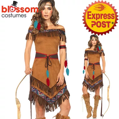 K380 Ladies Noble Warrior Native American Indian Wild West Fancy Dress Costume • $37.90