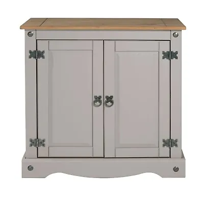 Corona Sideboard Grey Wax 2 Door Cupboard Solid Pine Dining Mercers Furniture® • £68.99