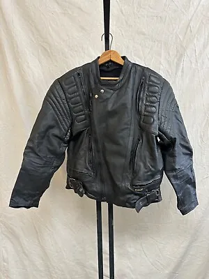 Protech Leather Apparel Motorcycle Protective Men’s Leather Jacket Zip Up Sz 40 • $22