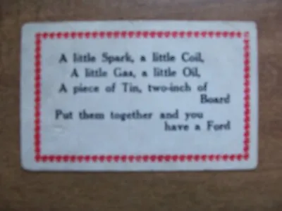 Vintage Postcard Little Spark Coil Gas Oil Tin Board You Have A Ford • $7.75
