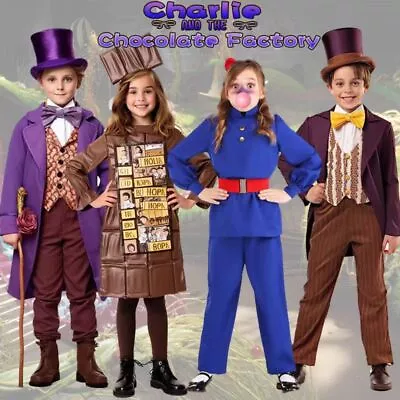 Kids Charlie And The Chocolate Factory Series Unisex Halloween Cosplay Costume • $33.17