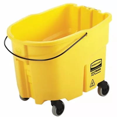 Rubbermaid Commercial WaveBrake Yellow Mop Bucket & Casters 8.75 Gal 35 Quarts • $49