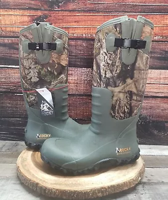 Rocky Mens Size 10 M Core Rubber Waterproof Outdoor Boots Mossy Oak Camo RKS0350 • $80