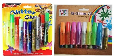 £1.10 • Buy 10 / 18 Glitter Glue Gel Neon Pens Children Fun Kids Sparkly Art Cards Craft 