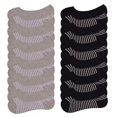 £4.99 • Buy Mens Invisible Socks 12 Pairs Cotton Rich No Show Hidden Trainer Socks Size 6-11