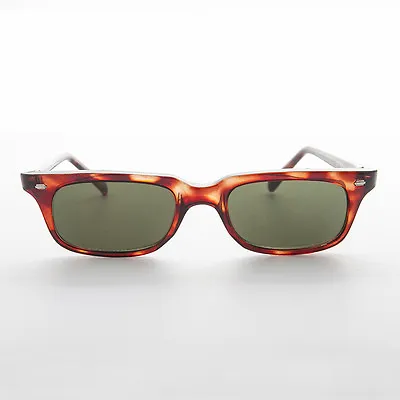 Slim Vintage Sunglasses Beatnik Low Profile Brown Tortoiseshell Frame  - Wilson • $30