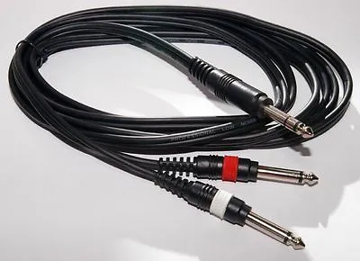 Pulse 6.35mm Stereo Jack To 2 X 6.35mm 1/4  Mono Jacks Cable 3m • £5.13