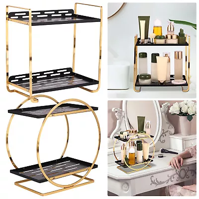 Makeup Organizer 2 Tier Makeup Shelf Organizer Capacity Cosmetic Storage Rack ◐ • $44.09