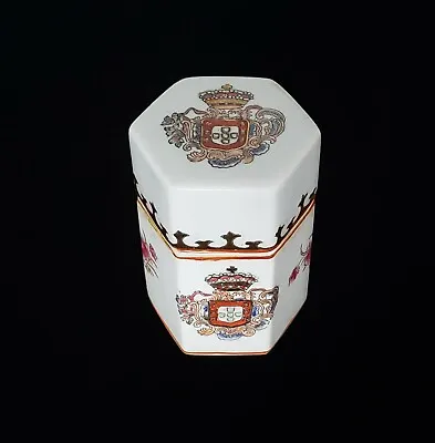 Antique Chinese Export Royal Armorial Coat Arms Gold Crown Cipher Porcelain Jar • $299.95
