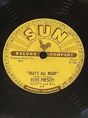 Original Elvis Sun 209 That’s All Right /  Framed 78 / Memphis • $500