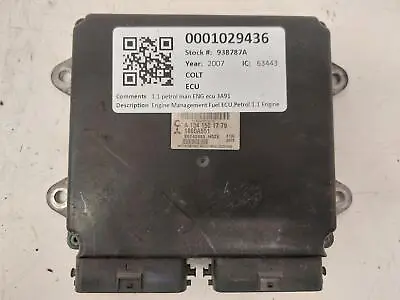 2007 MITSUBISHI COLT 1.1L 3A91 Petrol ECU Engine Management Fuel • £27