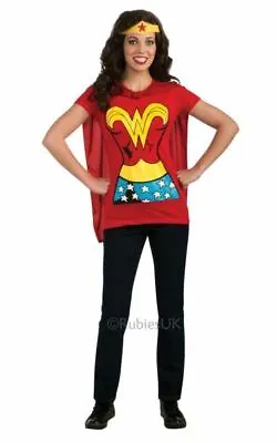 £28.24 • Buy Wonder Woman Tshirt Womens Costume DC Comics Marvel Superhero Fancy Dress Outfit
