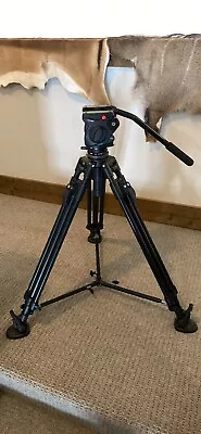 Manfrotto 501HDV Fluid Video Head With MVB3512 Twin Aluminum Tripod Legs • $500