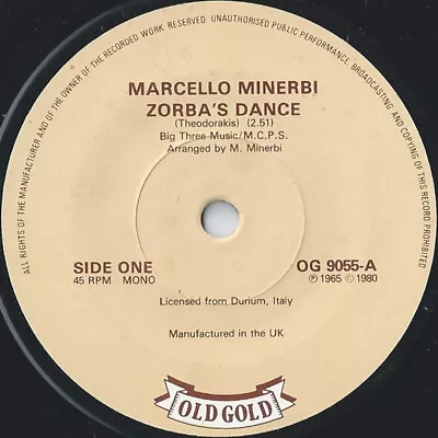 Marcello Minerbi - Zorba's Dance  /  Il Silenzio 7 (Vinyl) • £39