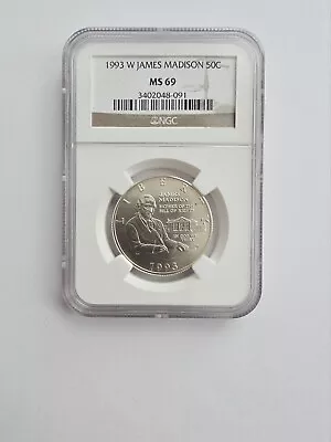 1993 W Ngc Ms69 James Madison Half Dollar Graded West Point Mint Clad Coin  • $19.99