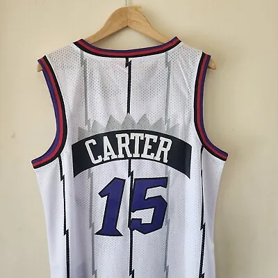 Vince Carter Toronto Raptors WHITE Throwback Jersey Mens Size LARGE • $39.99