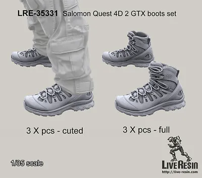 Live Resin 1/35 Salomon Quest 4D 2 GTX Boots Set (3 X Cut 3 X Full) • $15.95