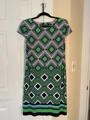 £12.72 • Buy JESSICA HOWARD Womens Navy Green Cap Sleeve Knee Length Shift Dress S