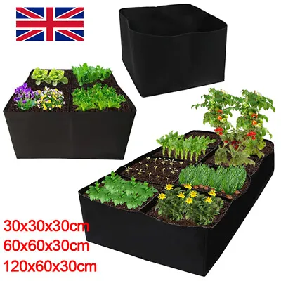 8Grid Heavy Duty Grow Bag Fabric Raised Bed Garden Flower For Vegetable Flower • £4.59
