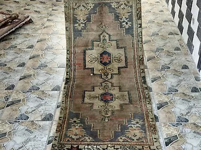 Vintage Oushak Farmhouse Rug Turkish Anatolian Handknotted Wool Area Carpet 3x7 • $285.99