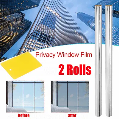 £9.95 • Buy One Way Mirror Window Film Reflective Home Privacy Solar Tint Foil Glass Sticker