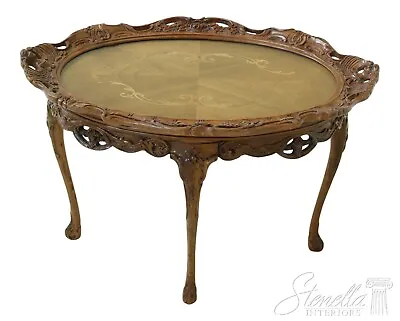 51030EC: Vintage 1930s French Style Inlaid Mahogany Coffee Table • $895