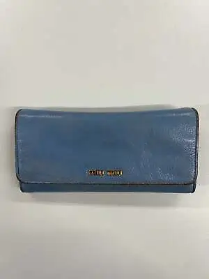 Miu Miu Light Blue Leather Flap Wallet • £30